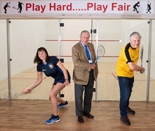 Leyburn Councillor Tony Duff is pictured with Club Chairman, Richard Sanderson and Club Secretary Amanda Adamson.