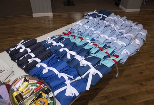 Medical scrubs made by the Colburn Hub