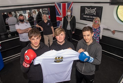 Young people in the boxing ring at Catterick Boxing Club
