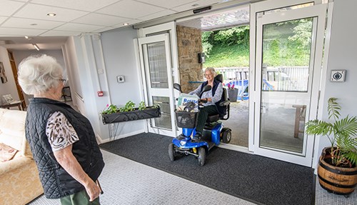 Sliding doors at Thornborough Hall Gardens